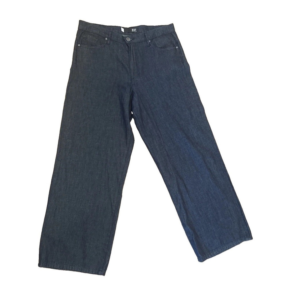 KUT From The Kloth Maggie Wide Drape Leg Jeans Size 10 Long Dark Wash NWOT